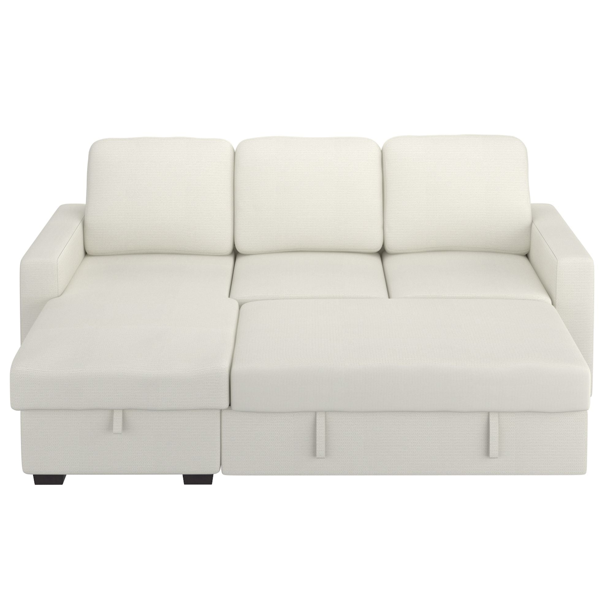 Alfonso 93.25" Sofa with Bed & Storage in Beige