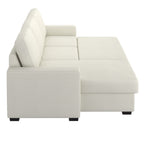 Alfonso 93.25" Sofa with Bed & Storage in Beige