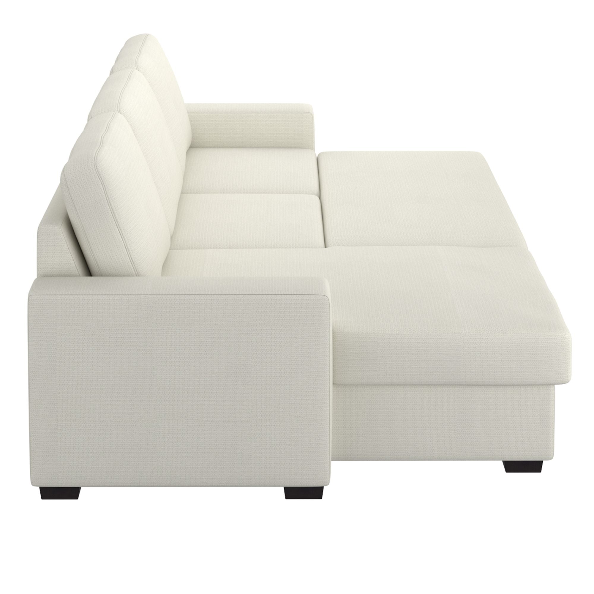 Alfonso 93.25" Sofa with Bed & Storage in Beige