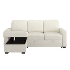 Alfonso 93.25" Sofa with Bed & Storage in Beige