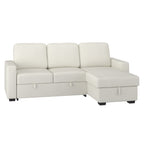 Alfonso 93.25" Sofa with Bed & Storage in Beige