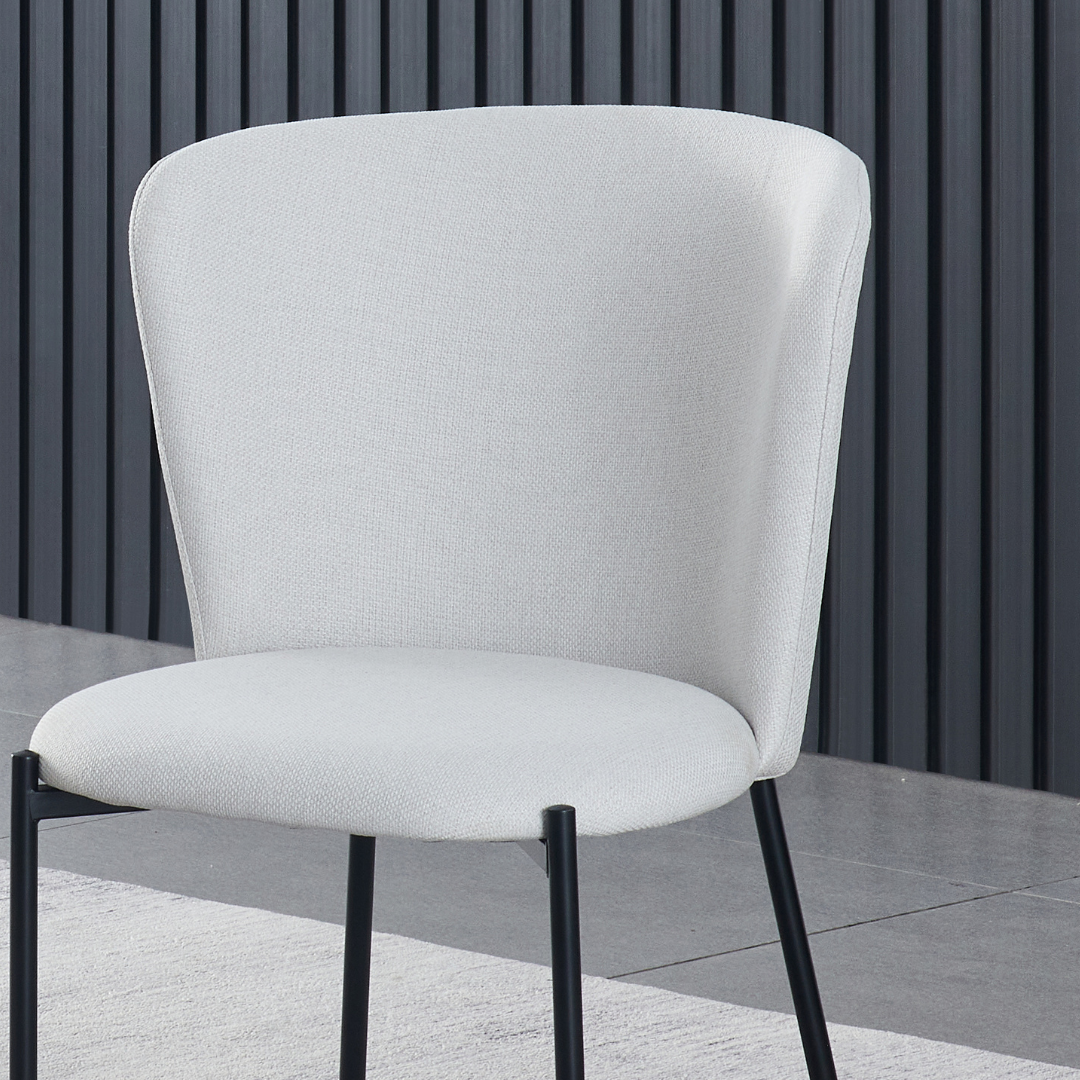 Lisa Dining Chair with Breathable Fabric and Metal Legs