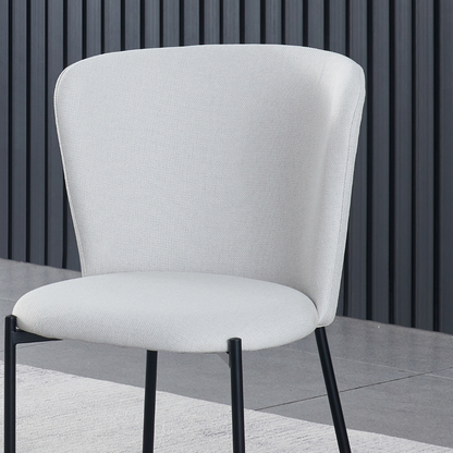 Lisa Dining Chair with Breathable Fabric and Metal Legs