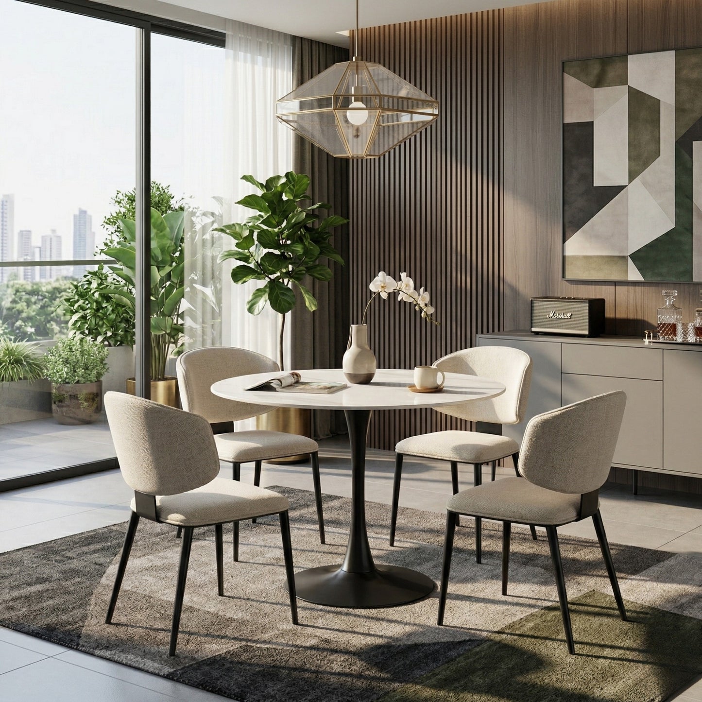 Loomie Dining Chair with Metal Legs SET OF 2