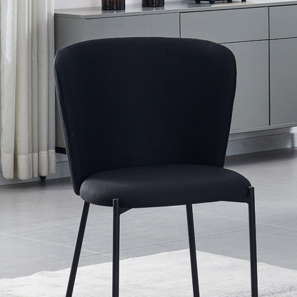 Lisa Dining Chair with Breathable Fabric and Metal Legs