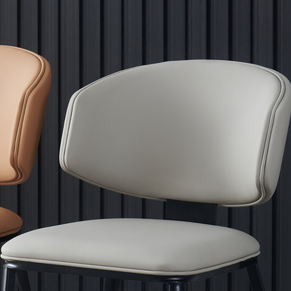 Loomie Dining Chair with Waterprrof Faux Leather and Metal Legs