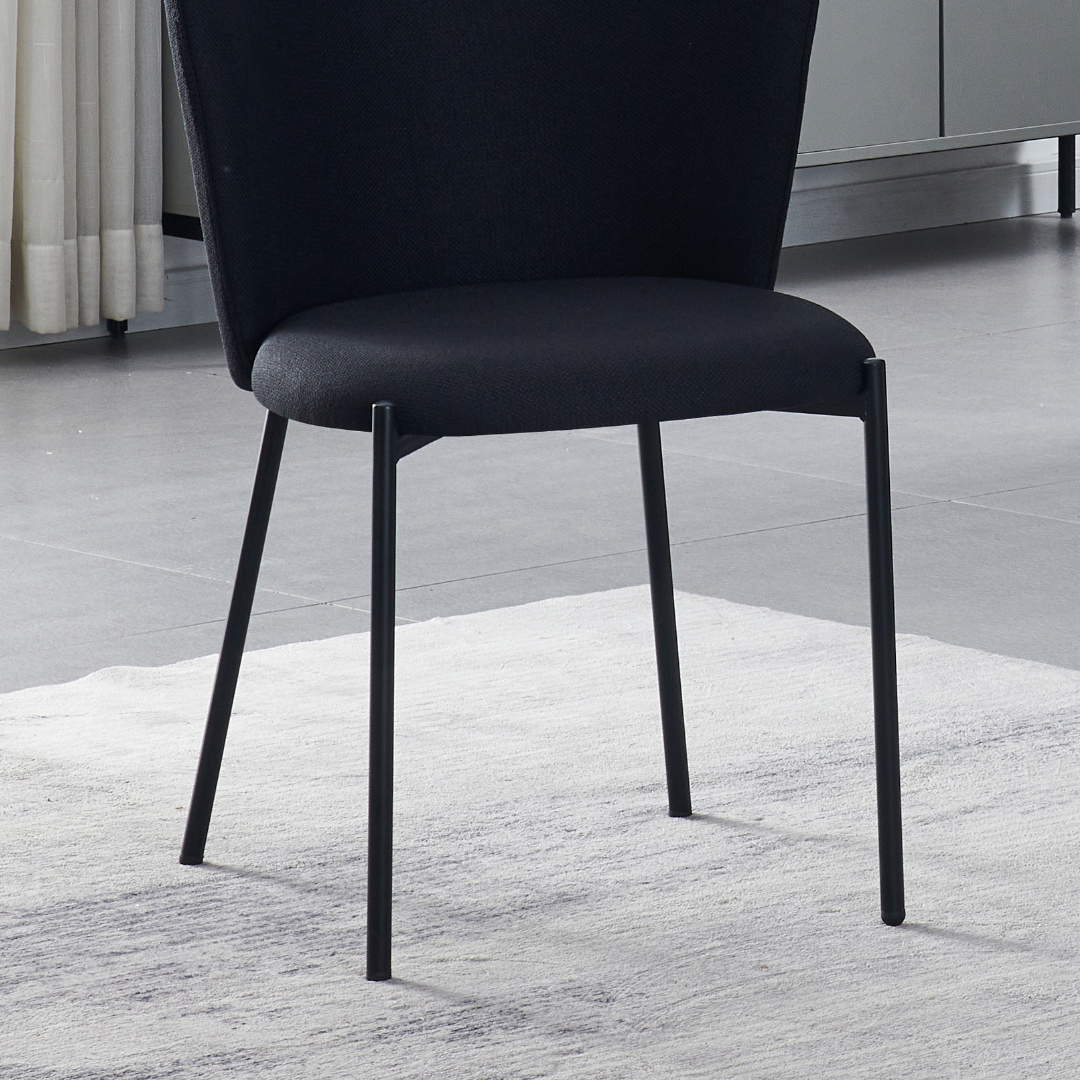 Lisa Dining Chair with Breathable Fabric and Metal Legs