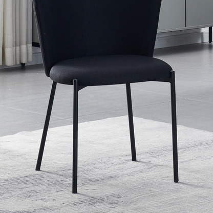 Lisa Dining Chair with Breathable Fabric and Metal Legs