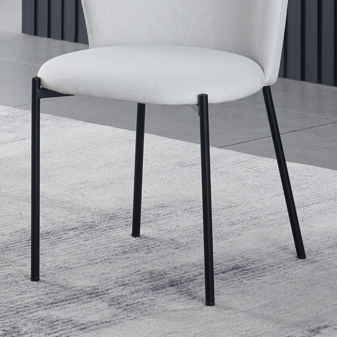 Lisa Dining Chair with Breathable Fabric and Metal Legs