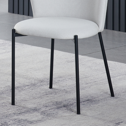 Lisa Dining Chair with Breathable Fabric and Metal Legs