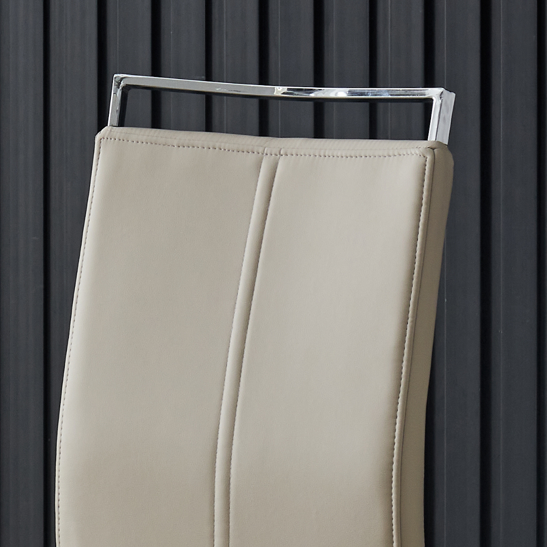 Francis Waterproof Faux Leather Dining Chair with Metal Legs