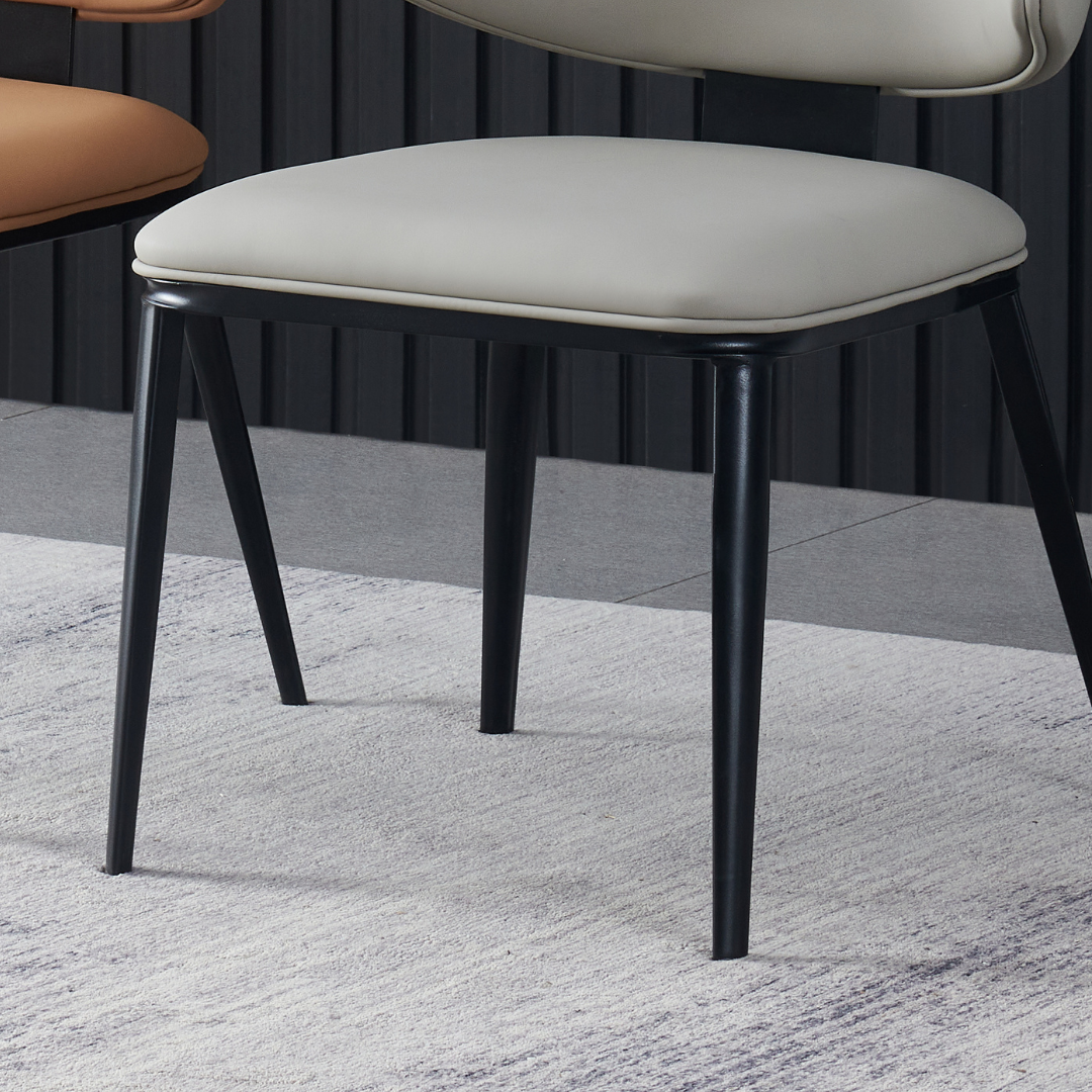 Loomie Dining Chair with Waterprrof Faux Leather and Metal Legs