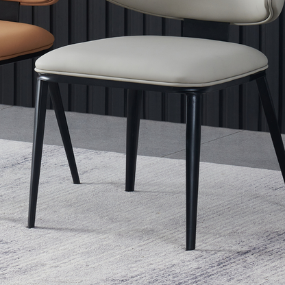 Loomie Dining Chair with Waterprrof Faux Leather and Metal Legs