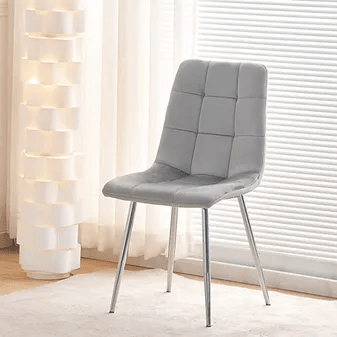 Bombay Dining Chair Grey Chrome (Set of 4)
