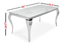 Kennedy Marble 63" Dining Table +6 Black Munich Chairs