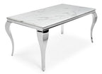 Kennedy Marble 63" Dining Table +6 Black Munich Chairs