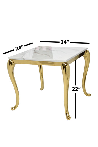 SOLEIL MARBLE GOLD END TABLE