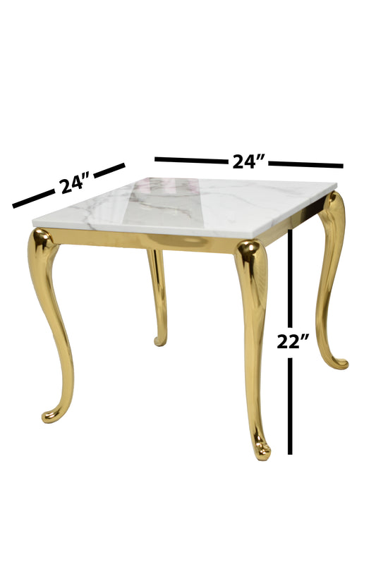 SOLEIL MARBLE GOLD END TABLE