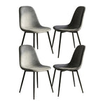 GREY BLACK LEGS DINING CHAIRS SET OF 4