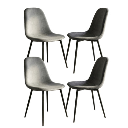 GREY BLACK LEGS DINING CHAIRS SET OF 4