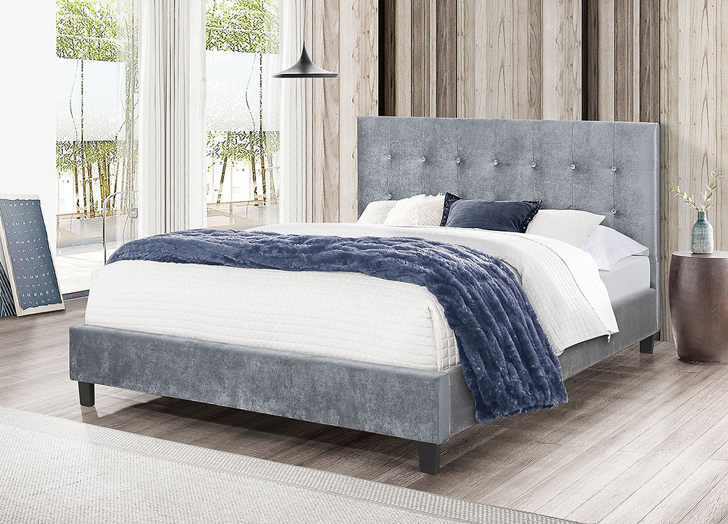 Glare Bed (Fabric Velvet Grey)