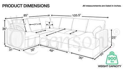 NEST SOFA SECTIONAL PULLOUT BED WITH STORAGE