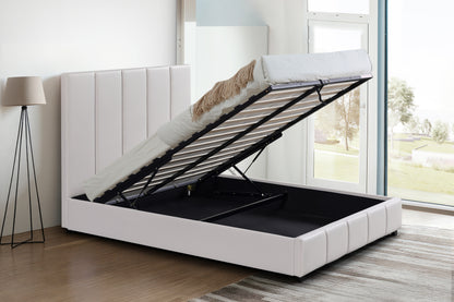 NEW Frankfurt Vegan Leather Bed With Lift Top Storage Queen