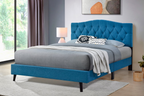 Lit Sarah (Queen) (Tissu Gris)