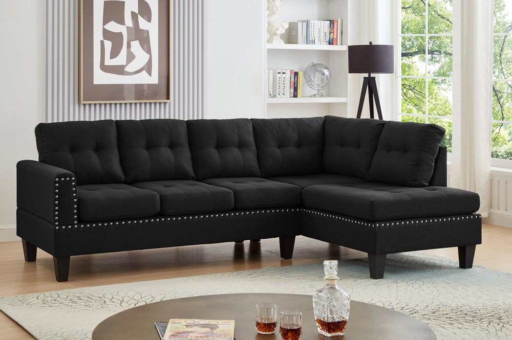 Toronto Sectional (RHF) Black Fabric