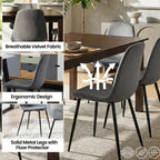 GREY BLACK LEGS DINING CHAIRS SET OF 4