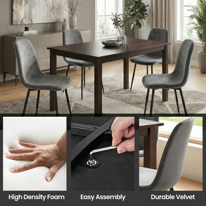 GREY BLACK LEGS DINING CHAIRS SET OF 4
