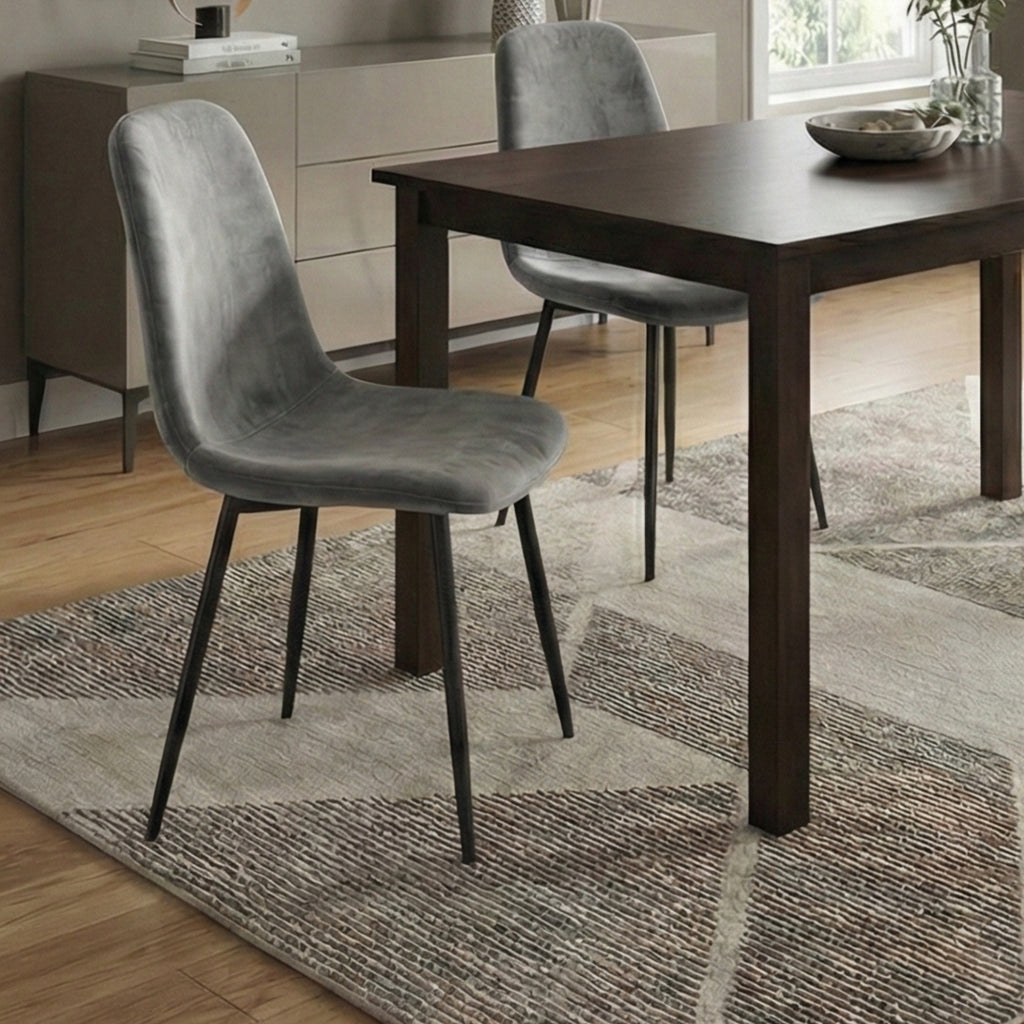GREY BLACK LEGS DINING CHAIRS SET OF 4
