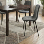 GREY BLACK LEGS DINING CHAIRS SET OF 4