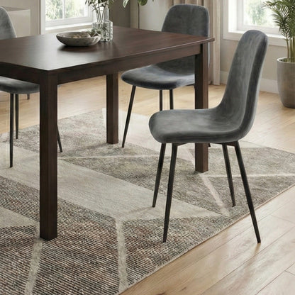 GREY BLACK LEGS DINING CHAIRS SET OF 4