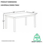 Table à manger universelle (longue) (71" x 36")