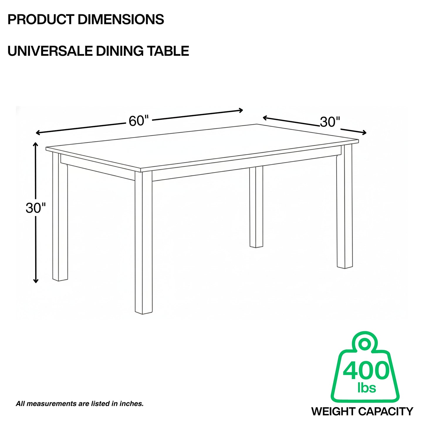 Universal Dining Table Solid Wood Espresso Finish
