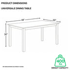 Table à manger universelle (longue) (71" x 36")