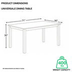 Table à manger universelle (longue) (71" x 36")