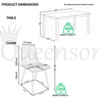 UNIVERSAL ESPRESSO WOOD DINING TABLE WITH CORDUROY CHAIRS