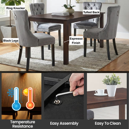 Universal Dining Table Solid Wood Espresso Finish