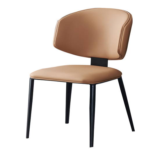 Loomie Dining Chair with Waterprrof Faux Leather and Metal Legs