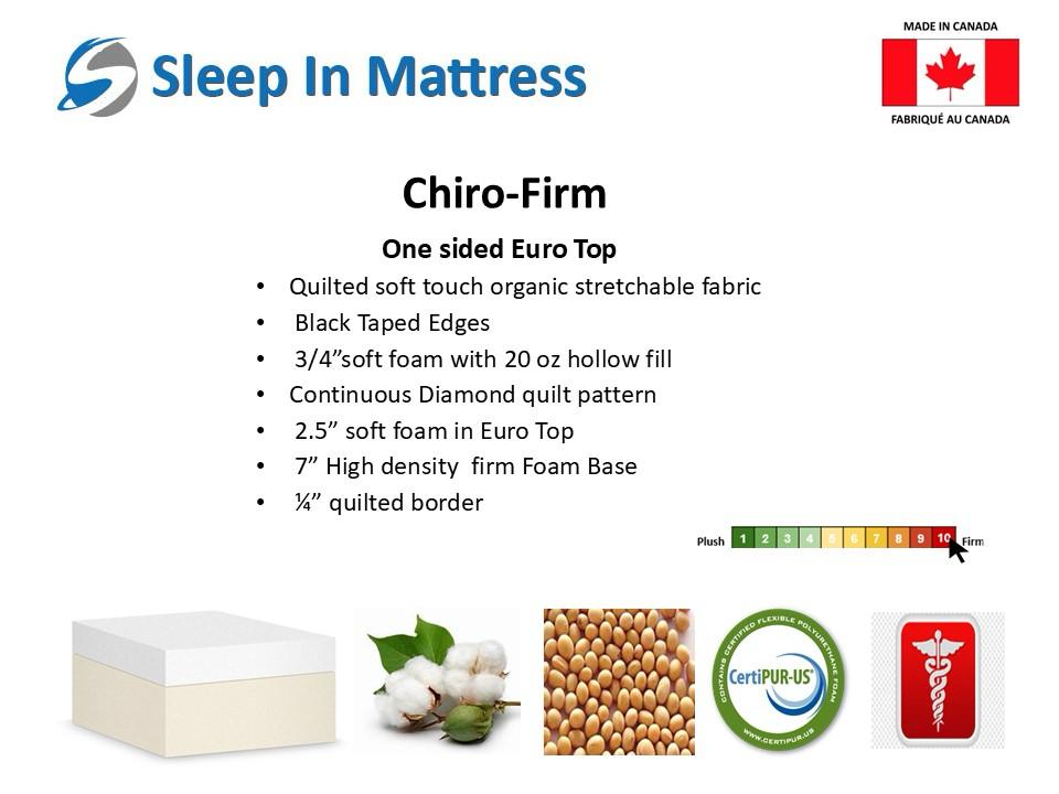 High Density Pillow Top Chiro Firm
