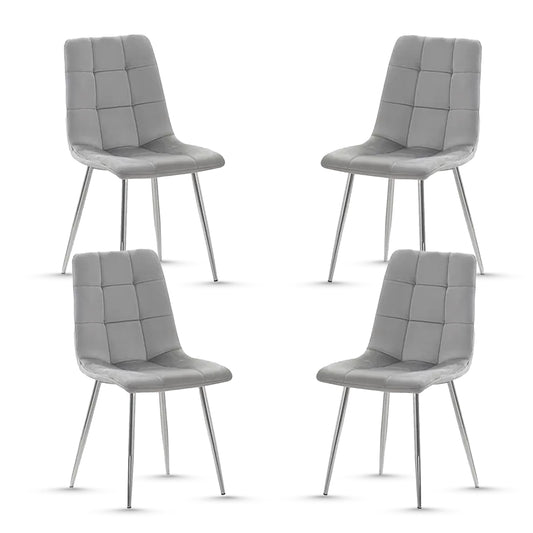 Bombay Dining Chair Grey Chrome (Set of 4)