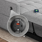 CANAPÉ-LIT DE STUDIO AVEC CHARGEUR USB-C