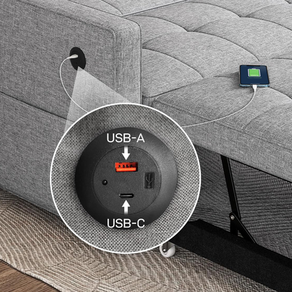 STUDIO SOFA PULLOUT BED WITH USB- C CHARGER