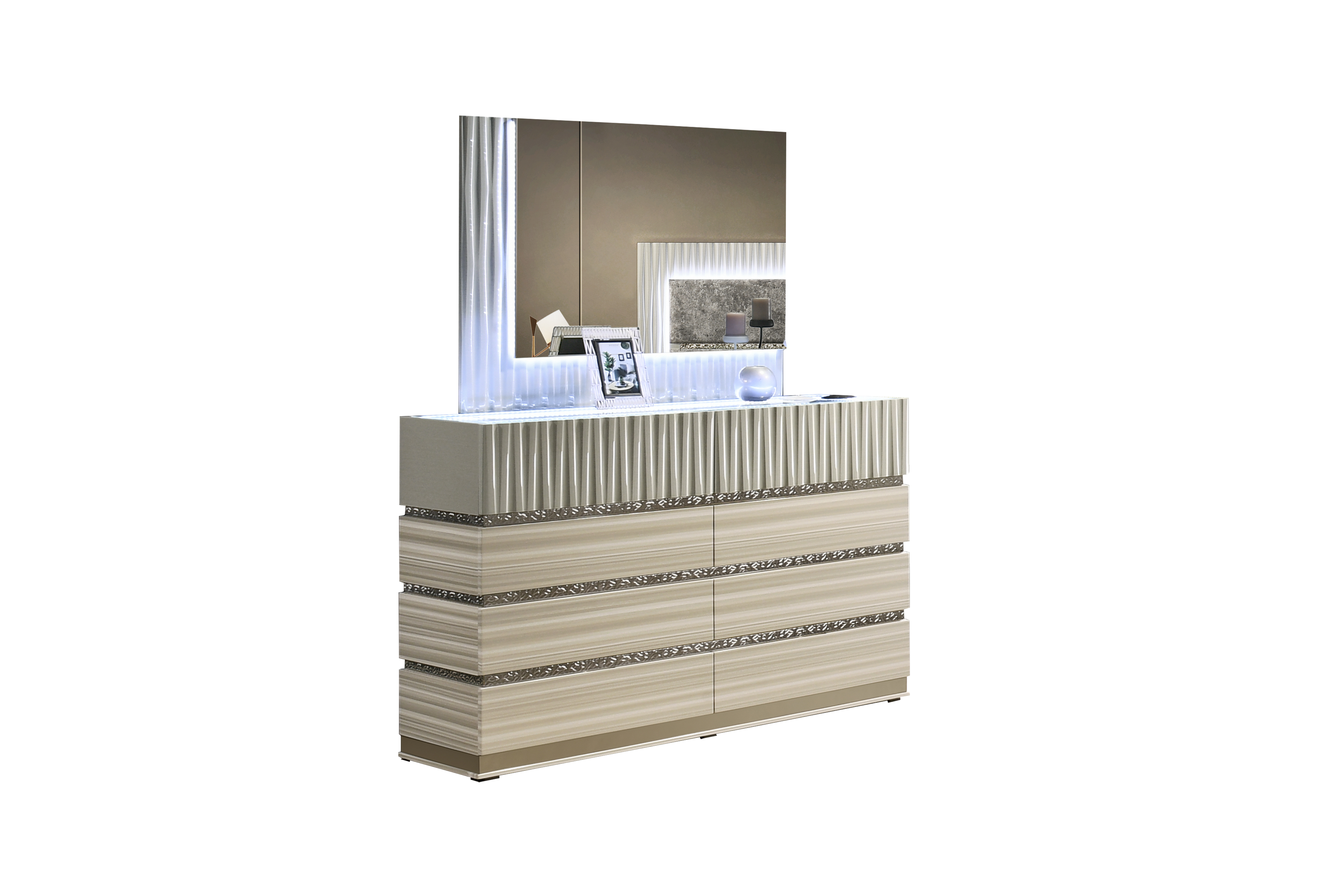 MURICH BEDROOM SET WITH AMBIENT LIGHTING