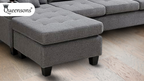 Devan Reversible Chaise Sectional Sofa with Cupholders