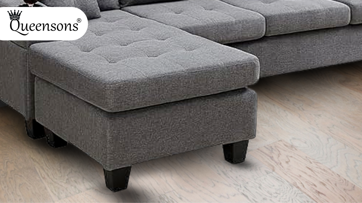 Devan Reversible Chaise Sectional Sofa with Cupholders