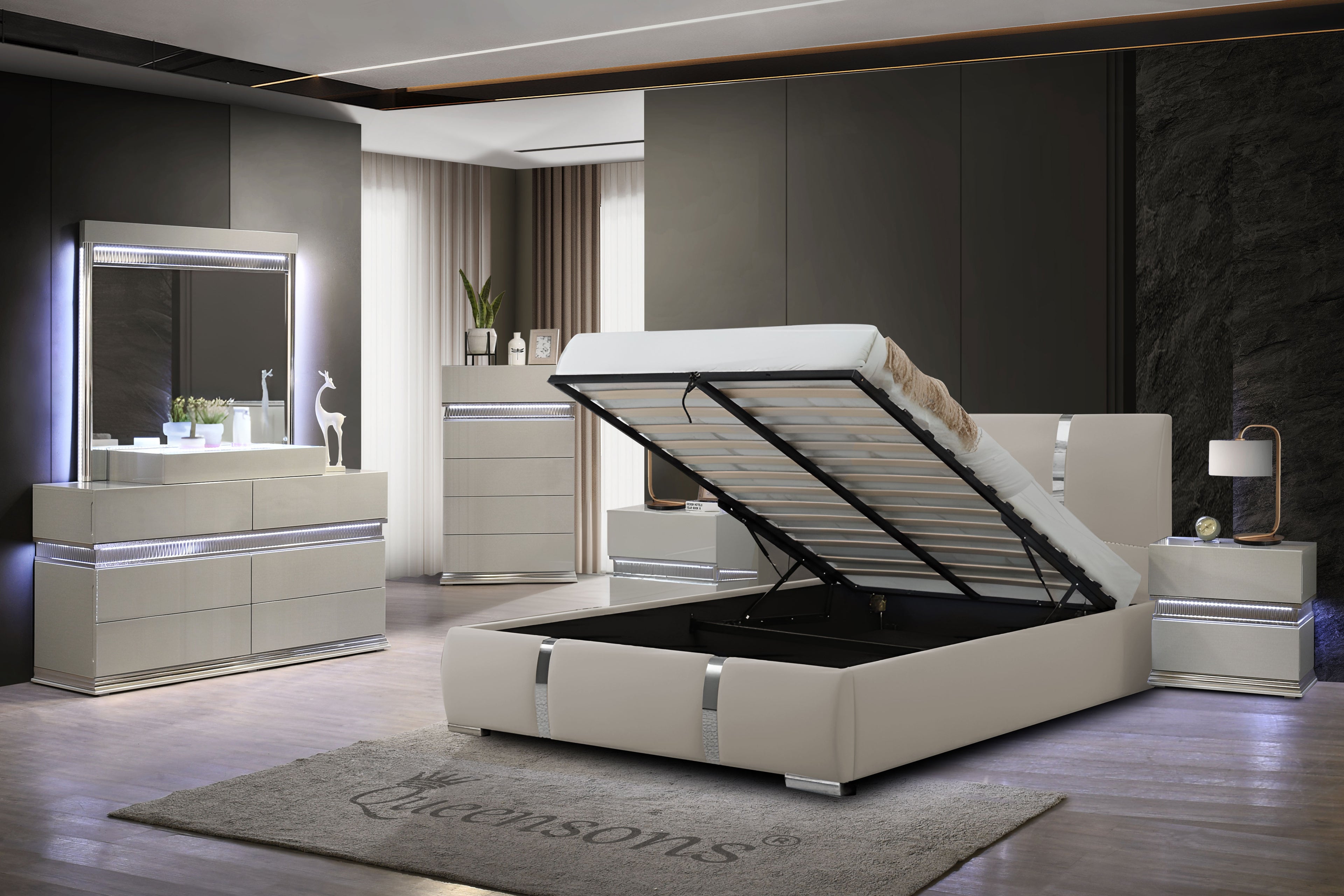 MIRAJ BEDROOM SET WITH AMBIENT LIGHTING