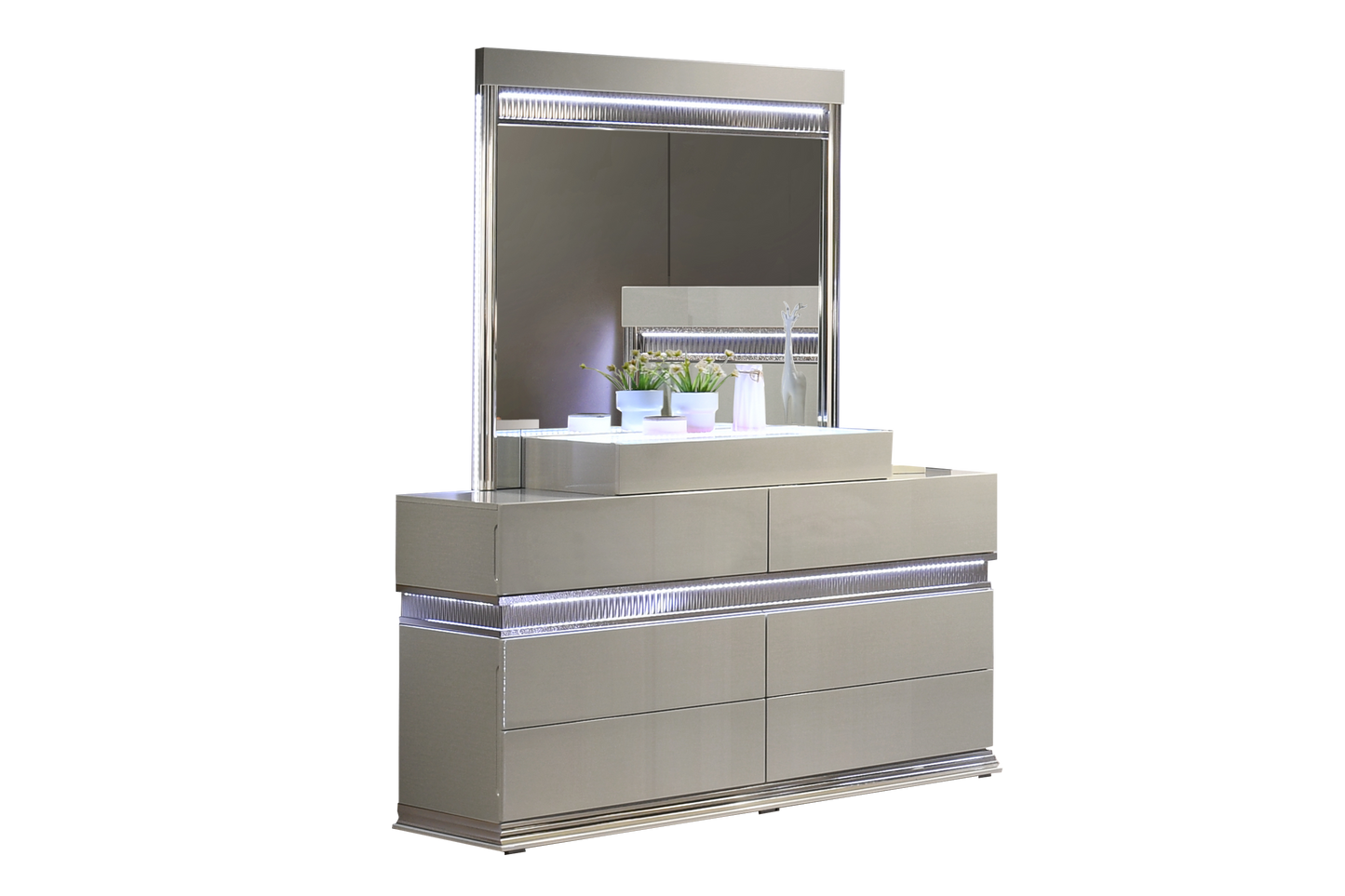 PARAJ BEDROOM SET WITH AMBIENT LIGHTING